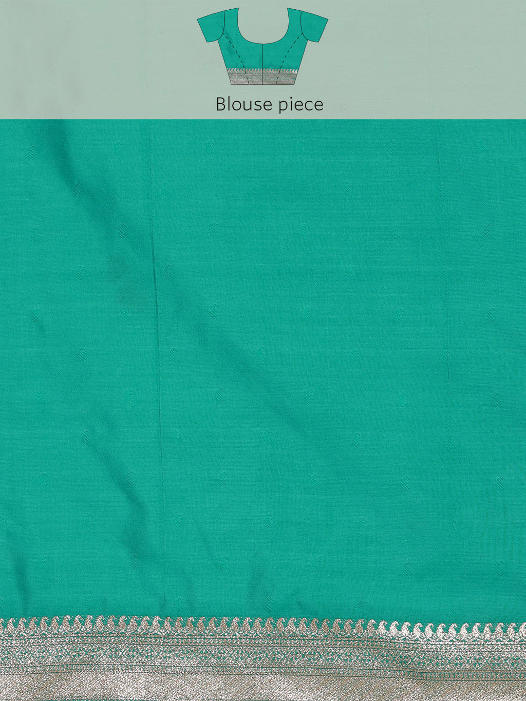 Turquoise Cotton Woven Zari Design Floral Saree with Unstitched Blouse - Hiral Fashion | Grocsy