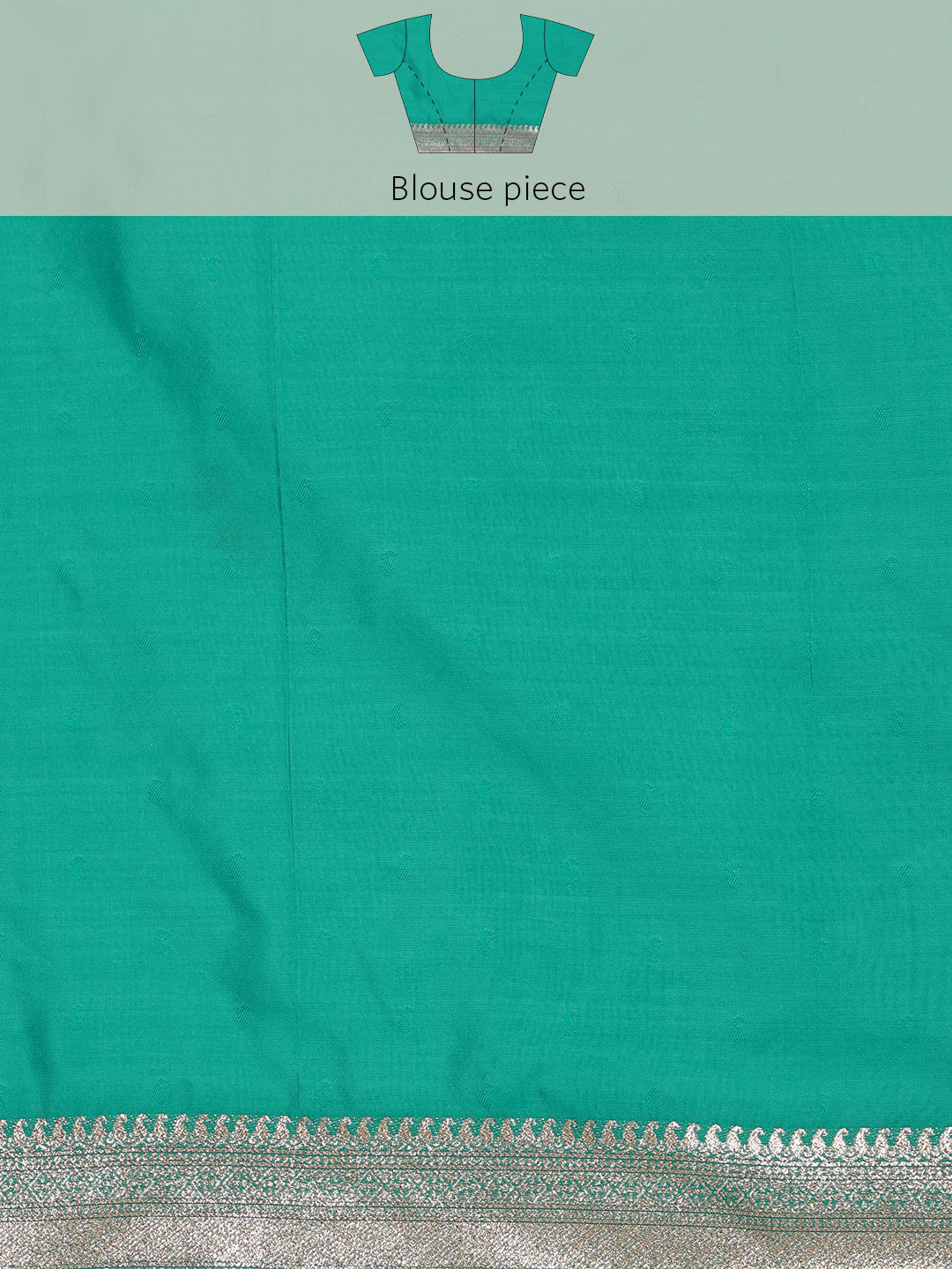 Turquoise Cotton Woven Zari Design Floral Saree with Unstitched Blouse - Hiral Fashion | Grocsy