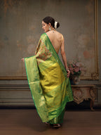 Green Pure Silk Woven Zari Design Ethnic Motifs Saree with Unstitched Blouse - Hiral Fashion | Grocsy