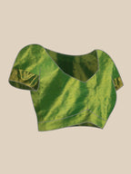 Green Pure Silk Woven Zari Design Ethnic Motifs Saree with Unstitched Blouse - Hiral Fashion | Grocsy