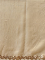 Hiral Fashion Beige Gota Patti Muga Silk Solid Lace Work Saree | Grocsy