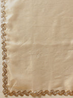 Hiral Fashion Beige Gota Patti Muga Silk Solid Lace Work Saree | Grocsy