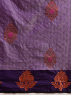 Hiral Fashion Lavender Banarasi Silk Floral Woven Design Saree | Grocsy