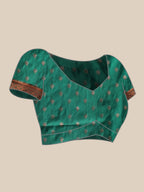 Hiral Fashion Green Banarasi Silk Floral Woven Design Saree | Grocsy