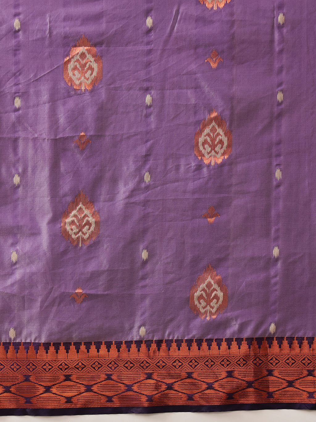 Hiral Fashion Purple Banarasi Silk Floral Woven Design Saree | Grocsy