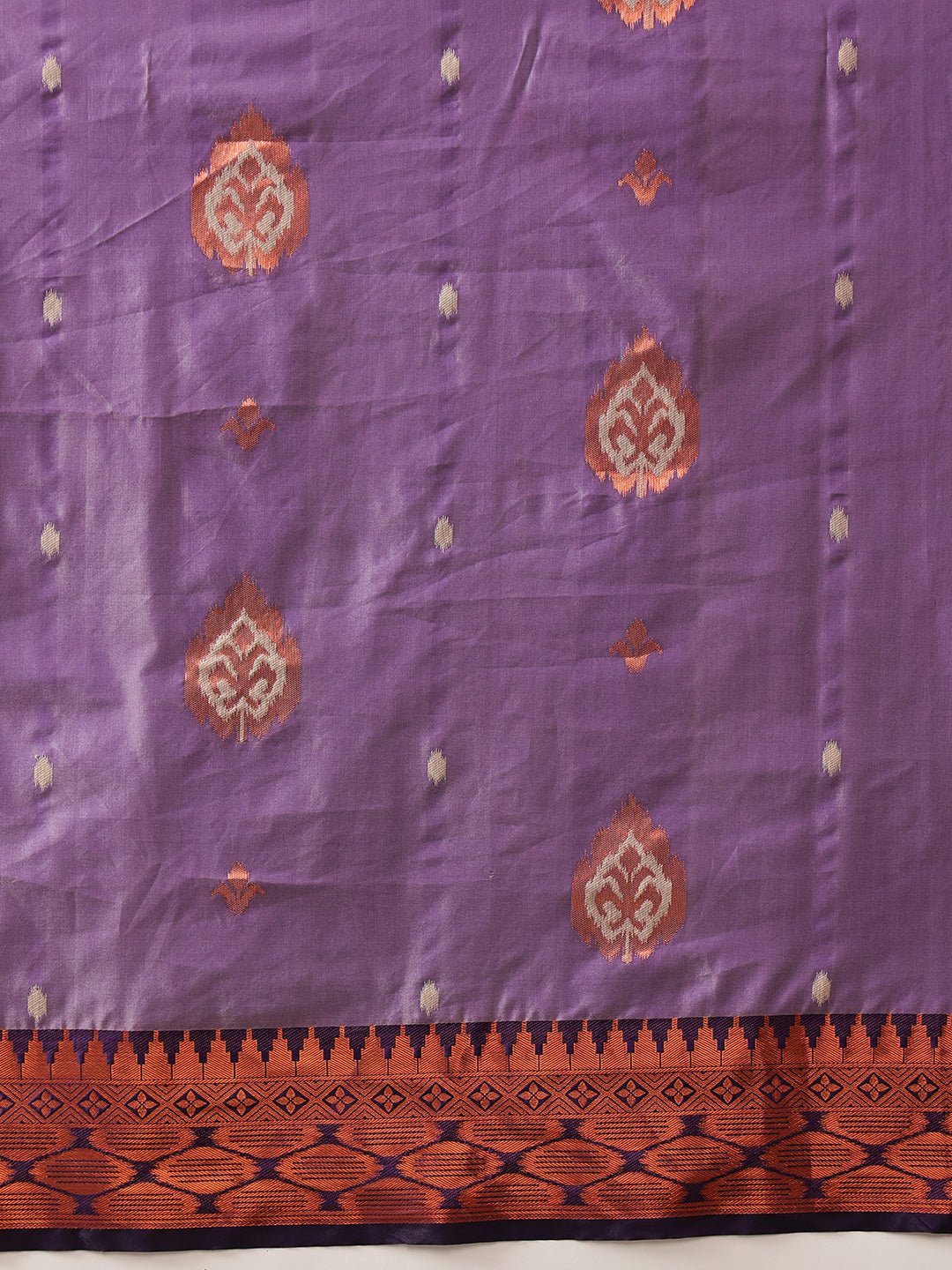 Hiral Fashion Purple Banarasi Silk Floral Woven Design Saree | Grocsy