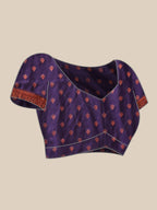 Hiral Fashion Purple Banarasi Silk Floral Woven Design Saree | Grocsy