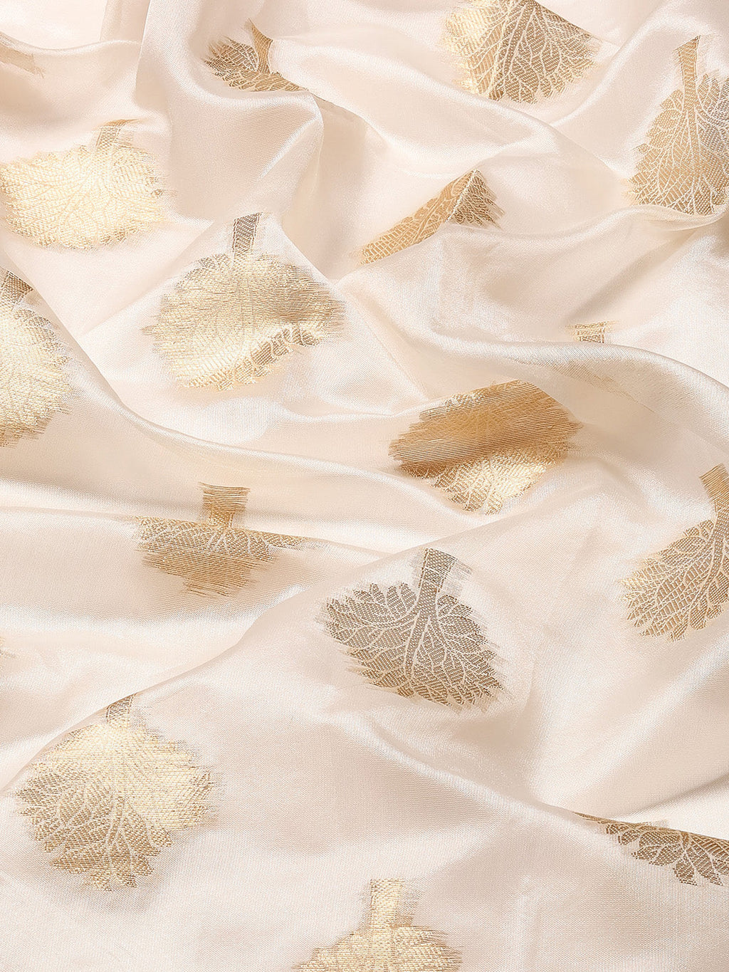 White Silk Blend Woven Zari Design Floral Saree with Unstitched Blouse - Hiral Fashion | Grocsy