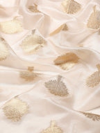 White Silk Blend Woven Zari Design Floral Saree with Unstitched Blouse - Hiral Fashion | Grocsy