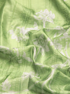 Green Silk Blend Digital Print Floral Saree with Unstitched Blouse - Hiral Fashion | Grocsy