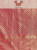Green Brocade Zari Woven Floral Saree with Unstitched Blouse - Hiral Fashion | Grocsy