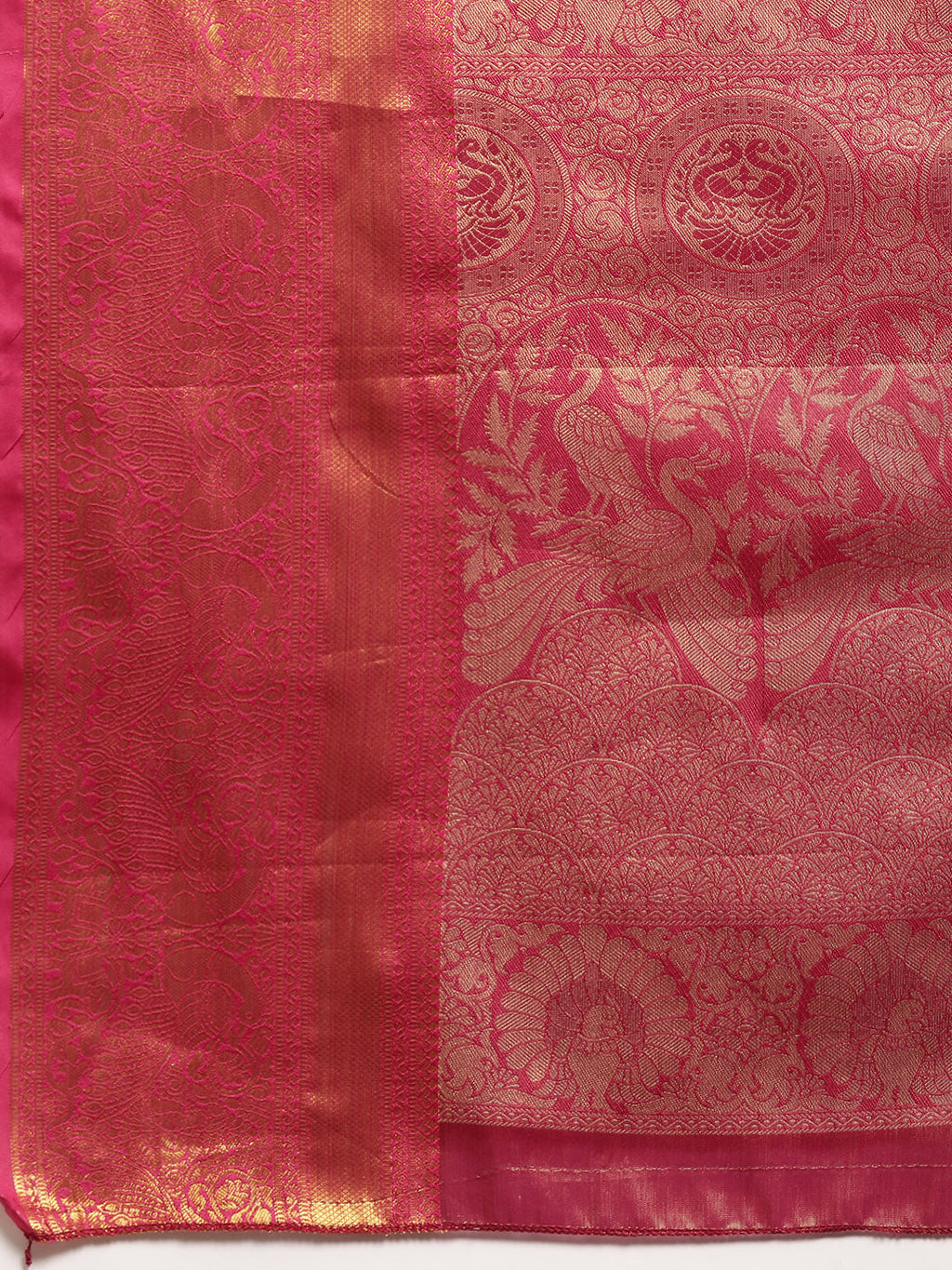 Purple Brocade Zari Woven Floral Saree with Unstitched Blouse - Hiral Fashion | Grocsy