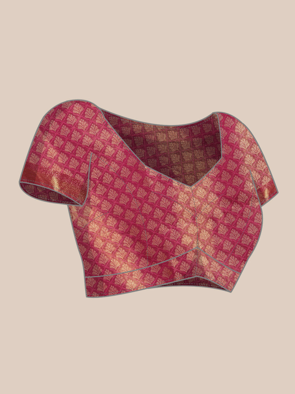 Purple Brocade Zari Woven Floral Saree with Unstitched Blouse - Hiral Fashion | Grocsy