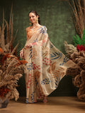 Hiral Fashion Off White Bollywood Cotton Tissue Floral Digital Printed Saree | Grocsy
