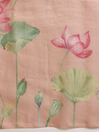Hiral Fashion Peach Bollywood Cotton Tissue Floral Digital Printed Saree | Grocsy