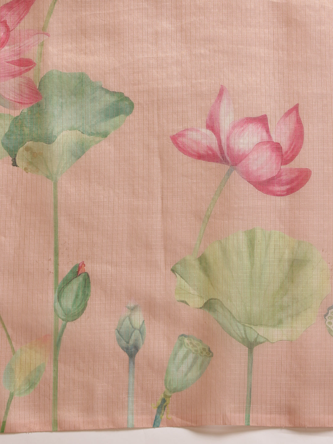 Hiral Fashion Peach Bollywood Cotton Tissue Floral Digital Printed Saree | Grocsy