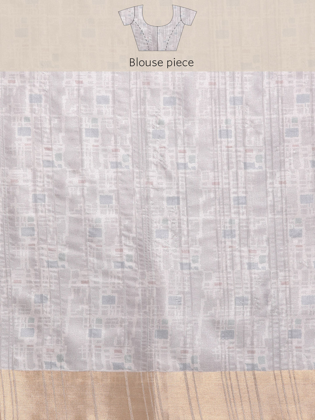Lavender Silk Blend Printed Geomatric Saree with Unstitched Blouse - Hiral Fashion | Grocsy