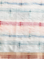 Multicolor Silk Blend Printed Geomatric Saree with Unstitched Blouse - Hiral Fashion | Grocsy