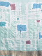 Turquoise Silk Blend Printed Geomatric Saree with Unstitched Blouse - Hiral Fashion | Grocsy