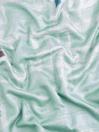 Turquoise Silk Blend Printed Geomatric Saree with Unstitched Blouse - Hiral Fashion | Grocsy