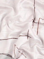 White Silk Blend Printed Geomatric Saree with Unstitched Blouse - Hiral Fashion | Grocsy
