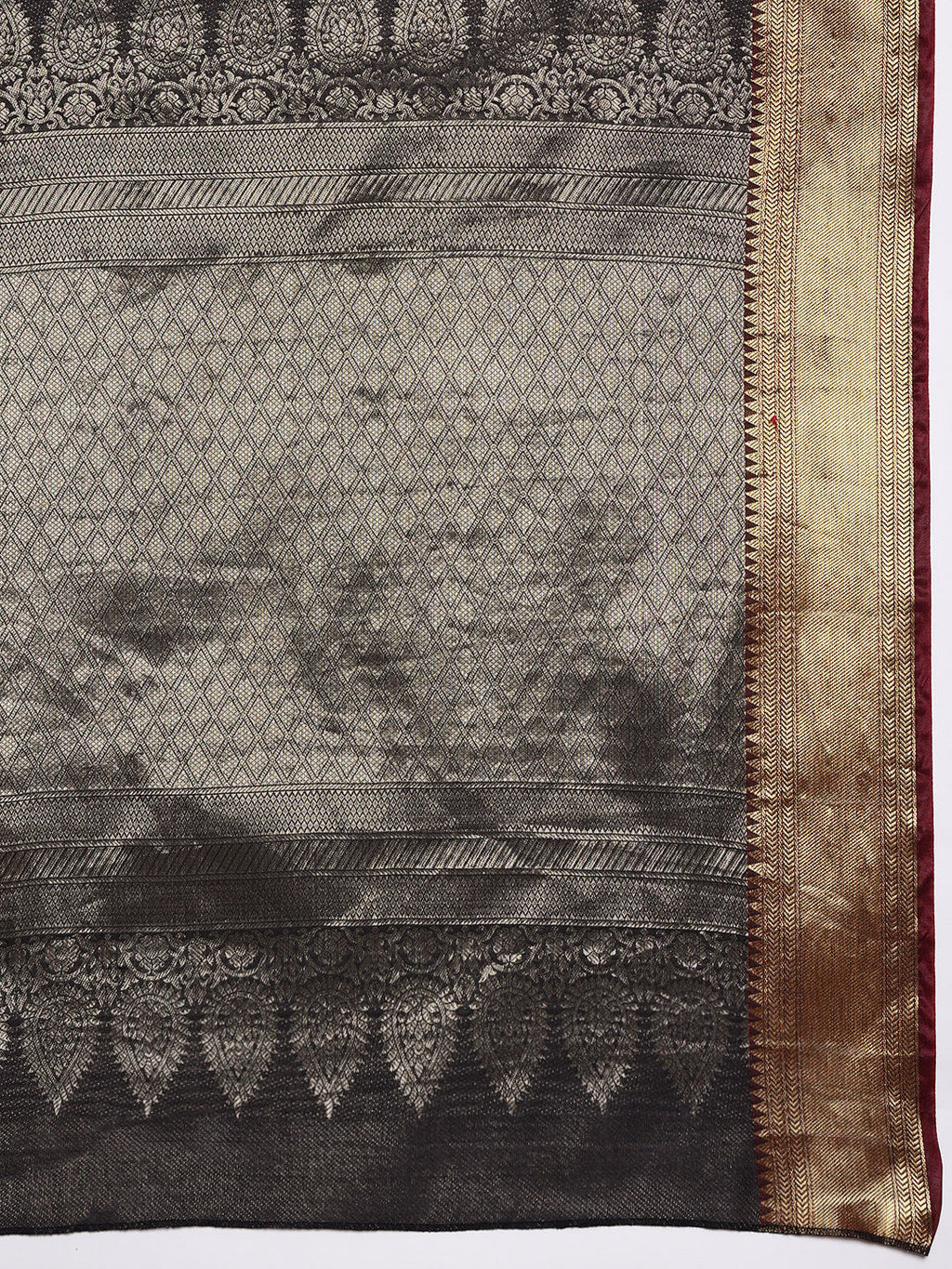Hiral Fashion Black Kanjeevaram Banarasi Silk Ikkat Woven Design Saree | Grocsy