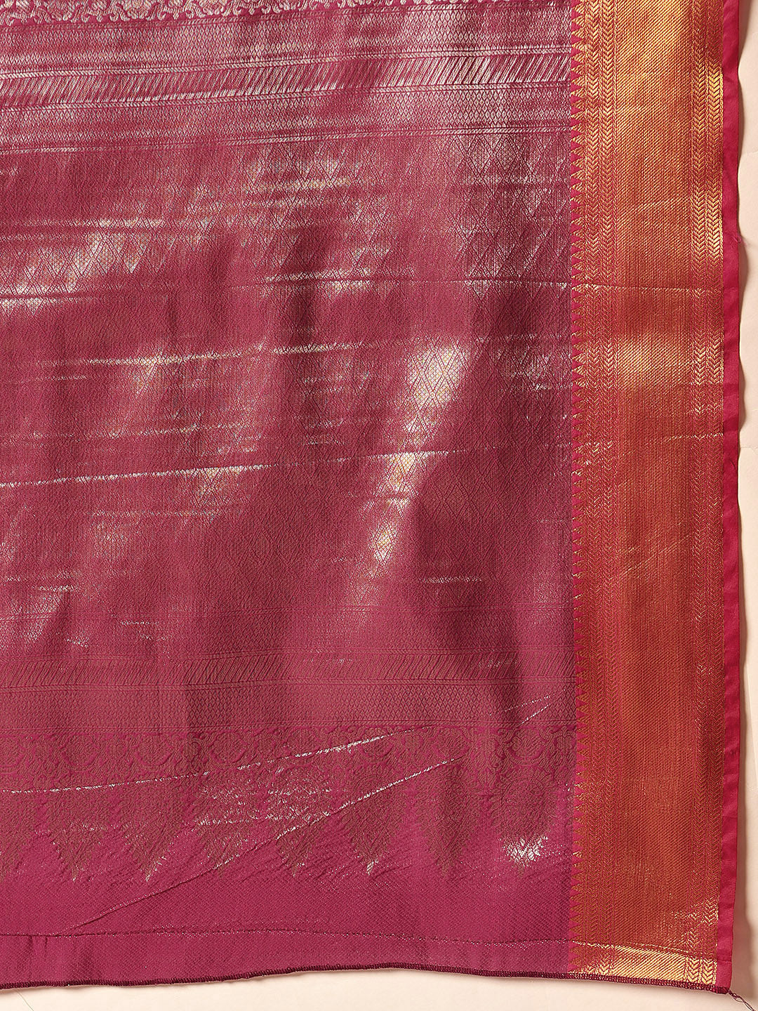 Hiral Fashion Pink Kanjeevaram Banarasi Silk Ikkat Woven Design Saree | Grocsy