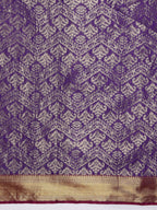 Hiral Fashion Purple Kanjeevaram Banarasi Silk Ikkat Woven Design Saree | Grocsy