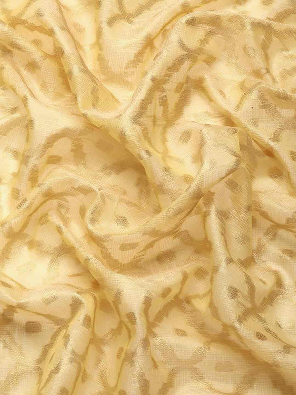 Yellow Tissue Silk Woven Zari Design Geomatric Saree with Unstitched Blouse - Hiral Fashion | Grocsy