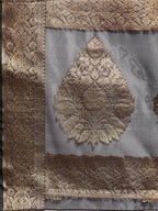 Black Organza Silk Woven Zari Design Floral Saree with Unstitched Blouse - Hiral Fashion | Grocsy