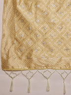 Yellow Linen Woven Thread Geomatric Saree with Unstitched Blouse - Hiral Fashion | Grocsy
