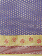 Hiral Fashion Navy Blue Kanjeevaram Art Silk Woven Design Saree | Grocsy
