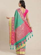 Hiral Fashion Green Kanjeevaram Art Silk Woven Design Saree | Grocsy