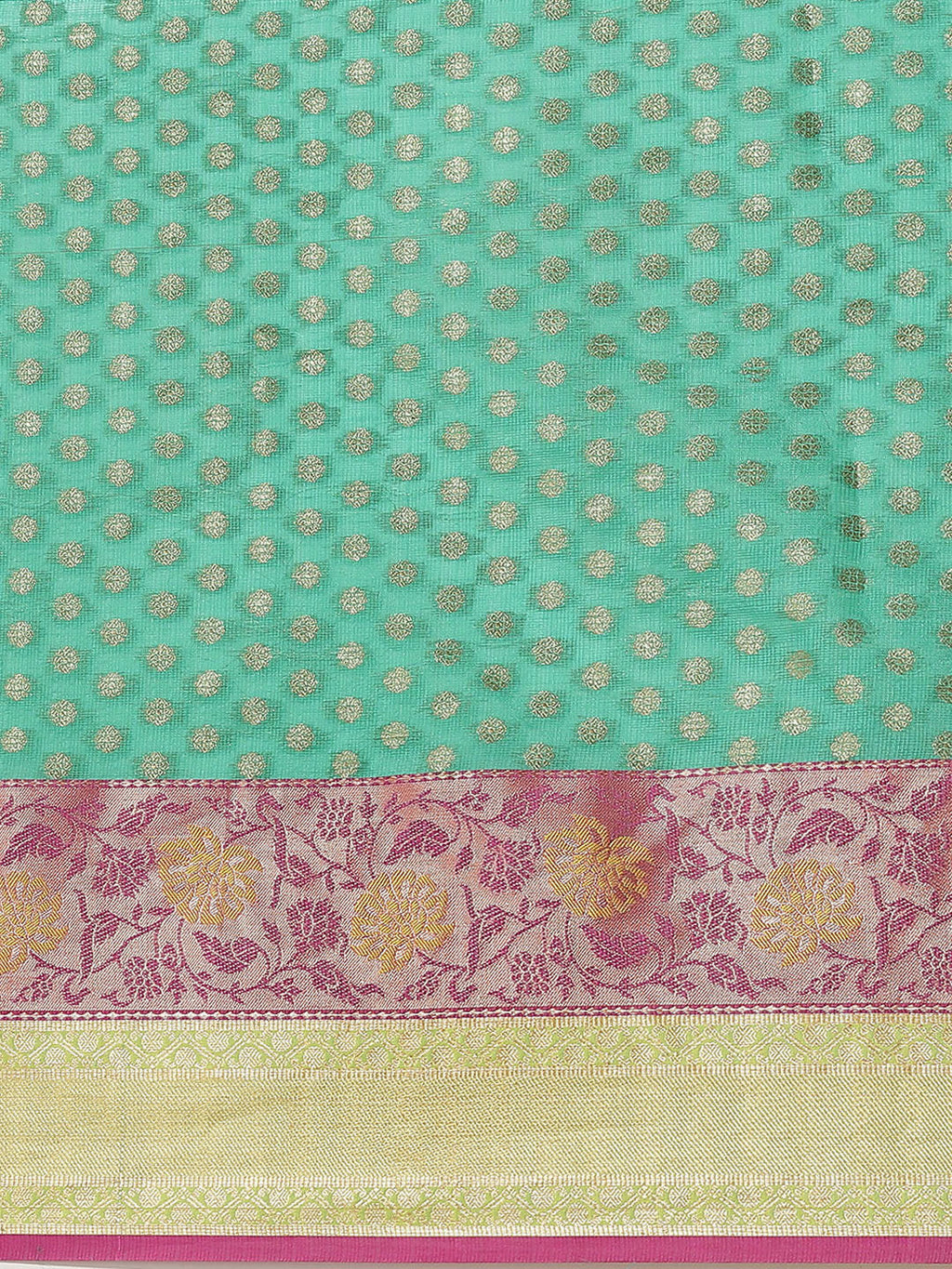 Hiral Fashion Green Kanjeevaram Art Silk Woven Design Saree | Grocsy