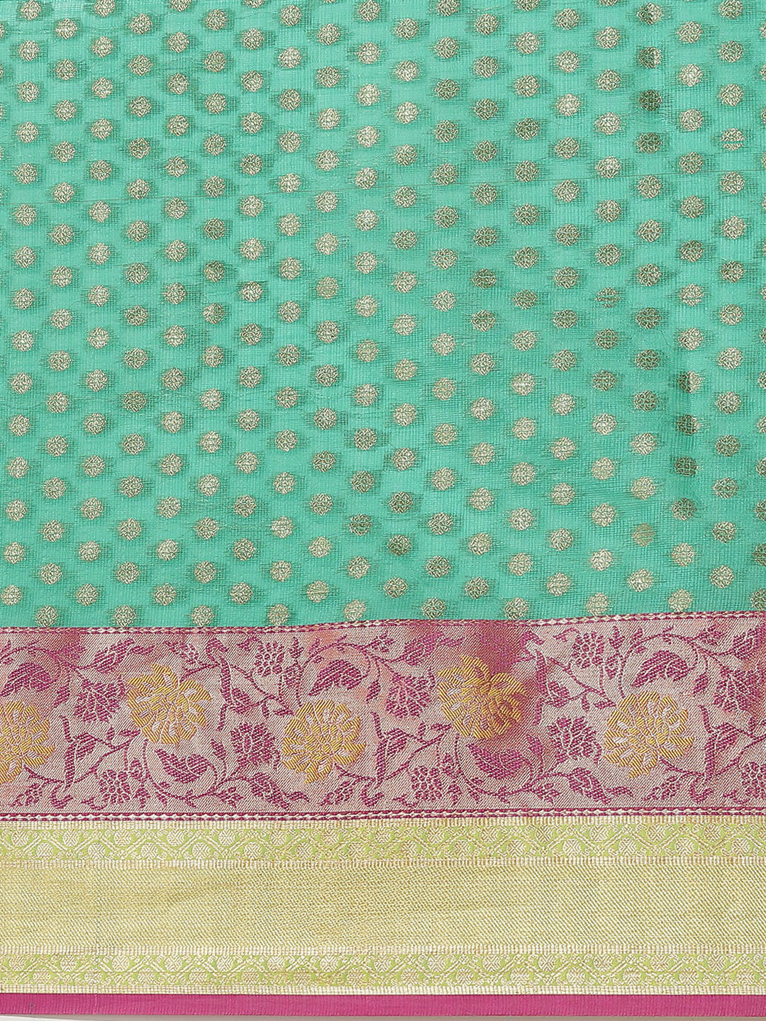 Hiral Fashion Green Kanjeevaram Art Silk Woven Design Saree | Grocsy