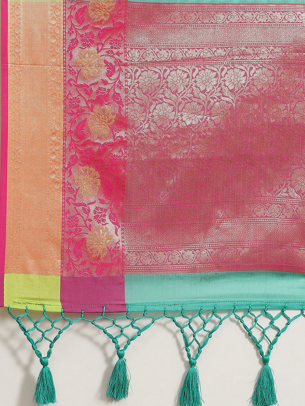 Hiral Fashion Green Kanjeevaram Art Silk Woven Design Saree | Grocsy
