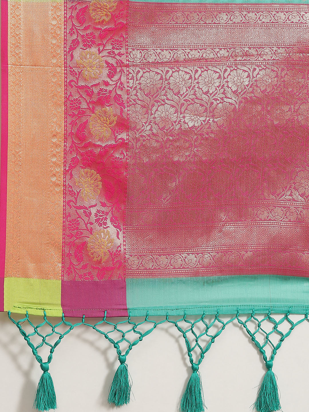 Hiral Fashion Green Kanjeevaram Art Silk Woven Design Saree | Grocsy