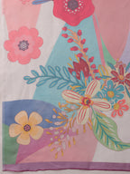 Multicolor Polyester Digital Print Floral Saree with Unstitched Blouse - Hiral Fashion | Grocsy