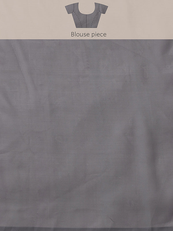 Gray Polyester Digital Print Floral Saree with Unstitched Blouse - Hiral Fashion | Grocsy