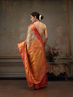 Multicolor Pure Silk Woven Zari Design Floral Saree with Unstitched Blouse - Hiral Fashion | Grocsy