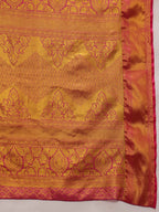 Multicolor Pure Silk Woven Zari Design Floral Saree with Unstitched Blouse - Hiral Fashion | Grocsy