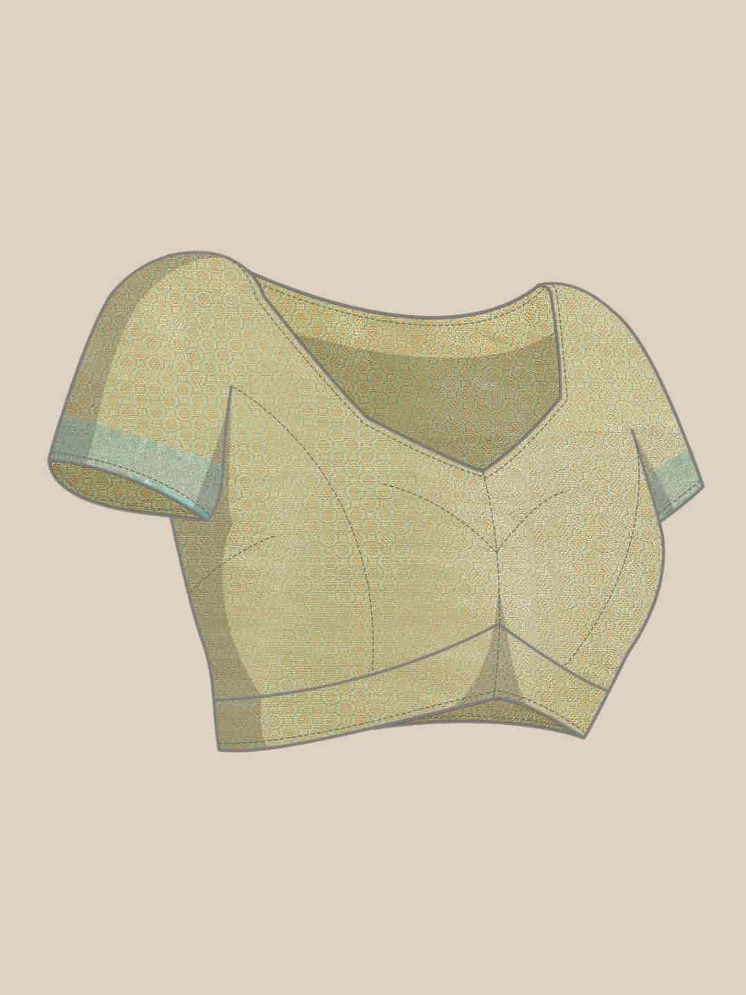 Hiral Fashion Beige Kanjeevaram Art Silk Floral Woven Design Saree | Grocsy