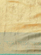 Hiral Fashion Beige Kanjeevaram Art Silk Floral Woven Design Saree | Grocsy