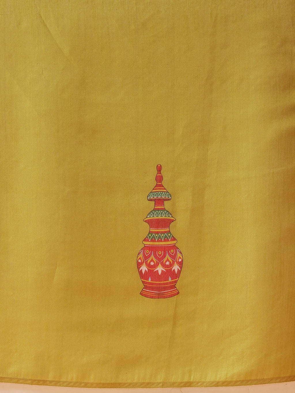 Hiral Fashion Mustard Cotton Silk Kalamkari Digital Printed Saree | Grocsy