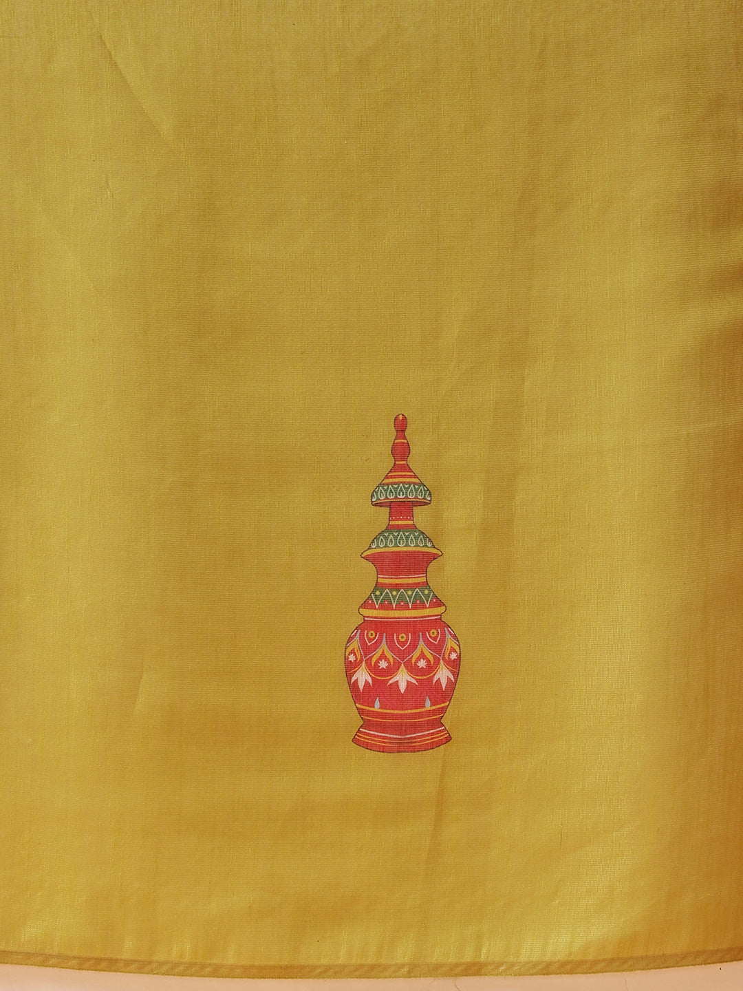 Hiral Fashion Mustard Cotton Silk Kalamkari Digital Printed Saree | Grocsy