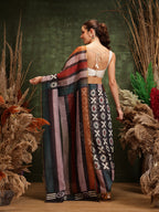 Hiral Fashion Black Cotton Silk Abstract Digital Printed Saree | Grocsy