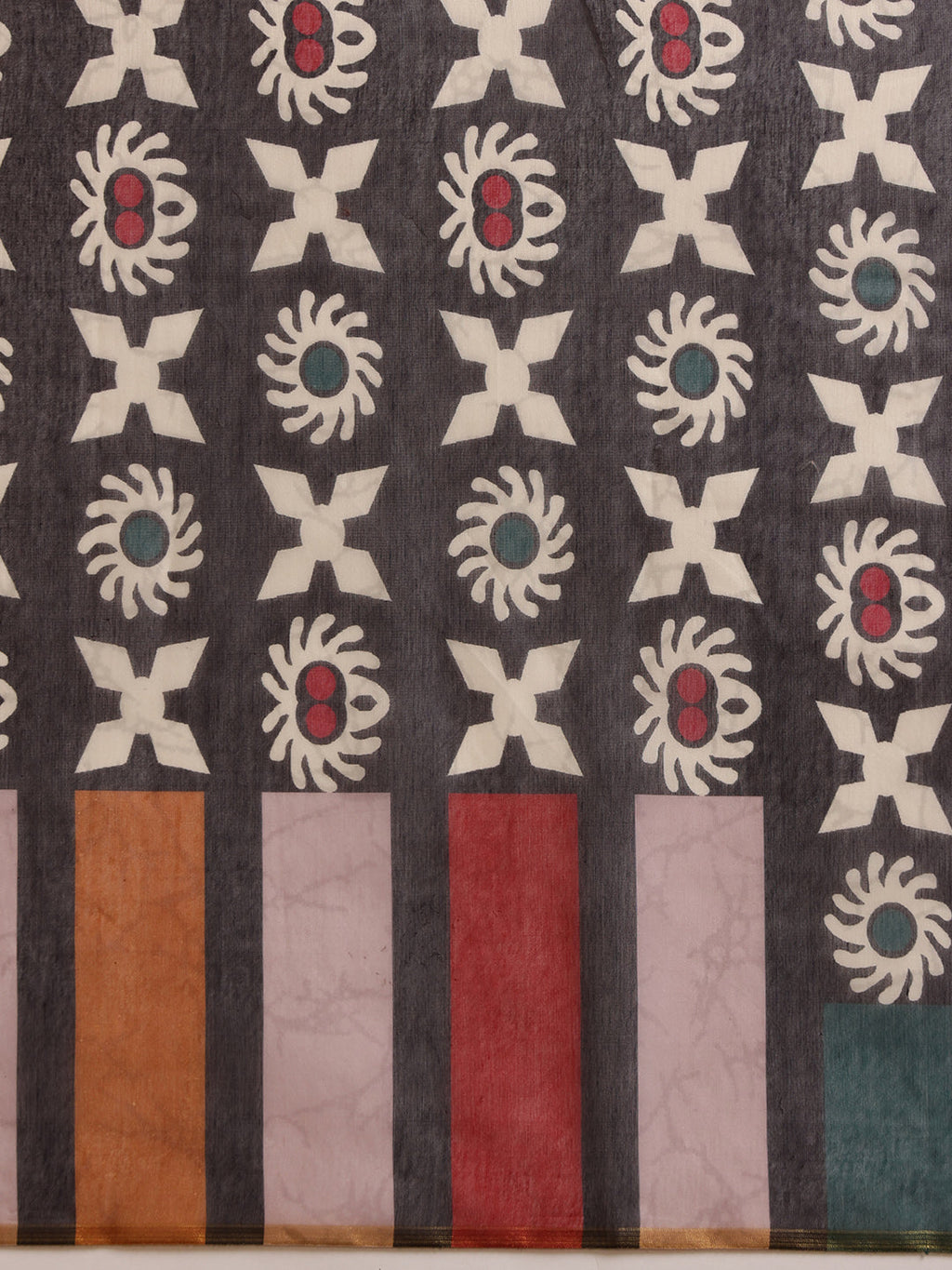 Hiral Fashion Black Cotton Silk Abstract Digital Printed Saree | Grocsy