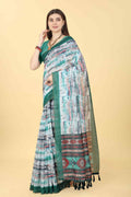 Multicolor Cotton Blend Dyed Tie and Dye Saree with Unstitched Blouse - Hiral Fashion | Grocsy