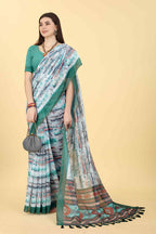 Multicolor Cotton Blend Dyed Tie and Dye Saree with Unstitched Blouse - Hiral Fashion | Grocsy