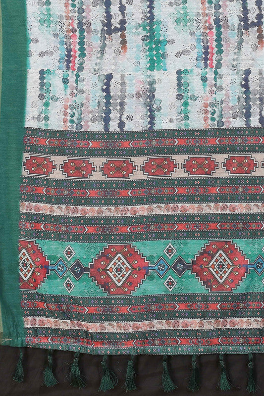 Multicolor Cotton Blend Dyed Tie and Dye Saree with Unstitched Blouse - Hiral Fashion | Grocsy